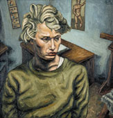 Frau in grünem Pulli